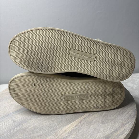 Lucky Brand Shoes Womens 9 M Laycia Casual High Top Sneakers Black Suede - Picture 6 of 7